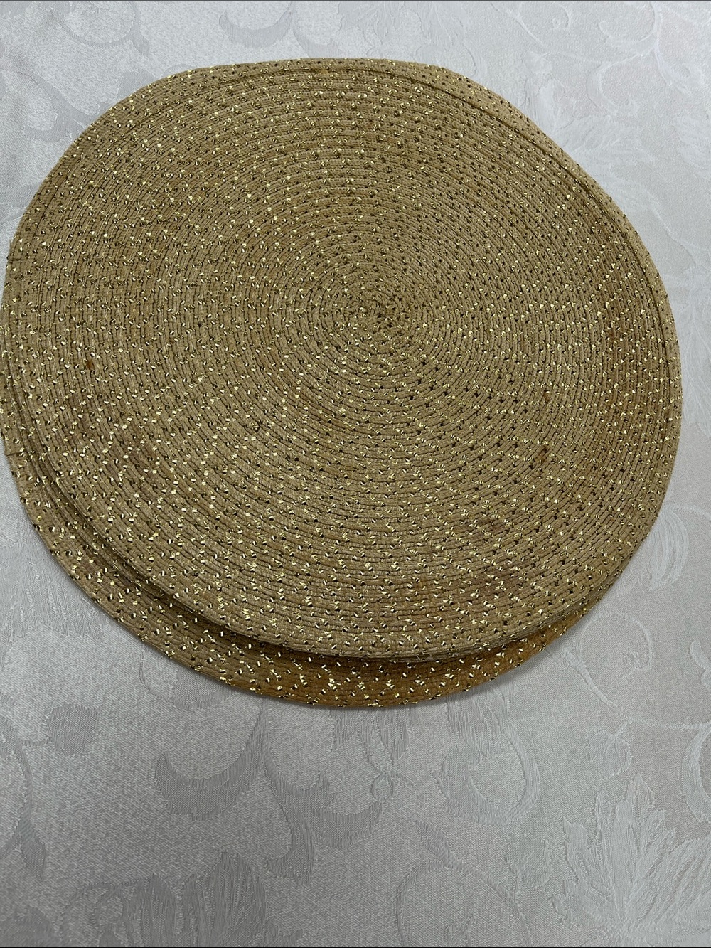 Set of 8 Gold Round Placemats